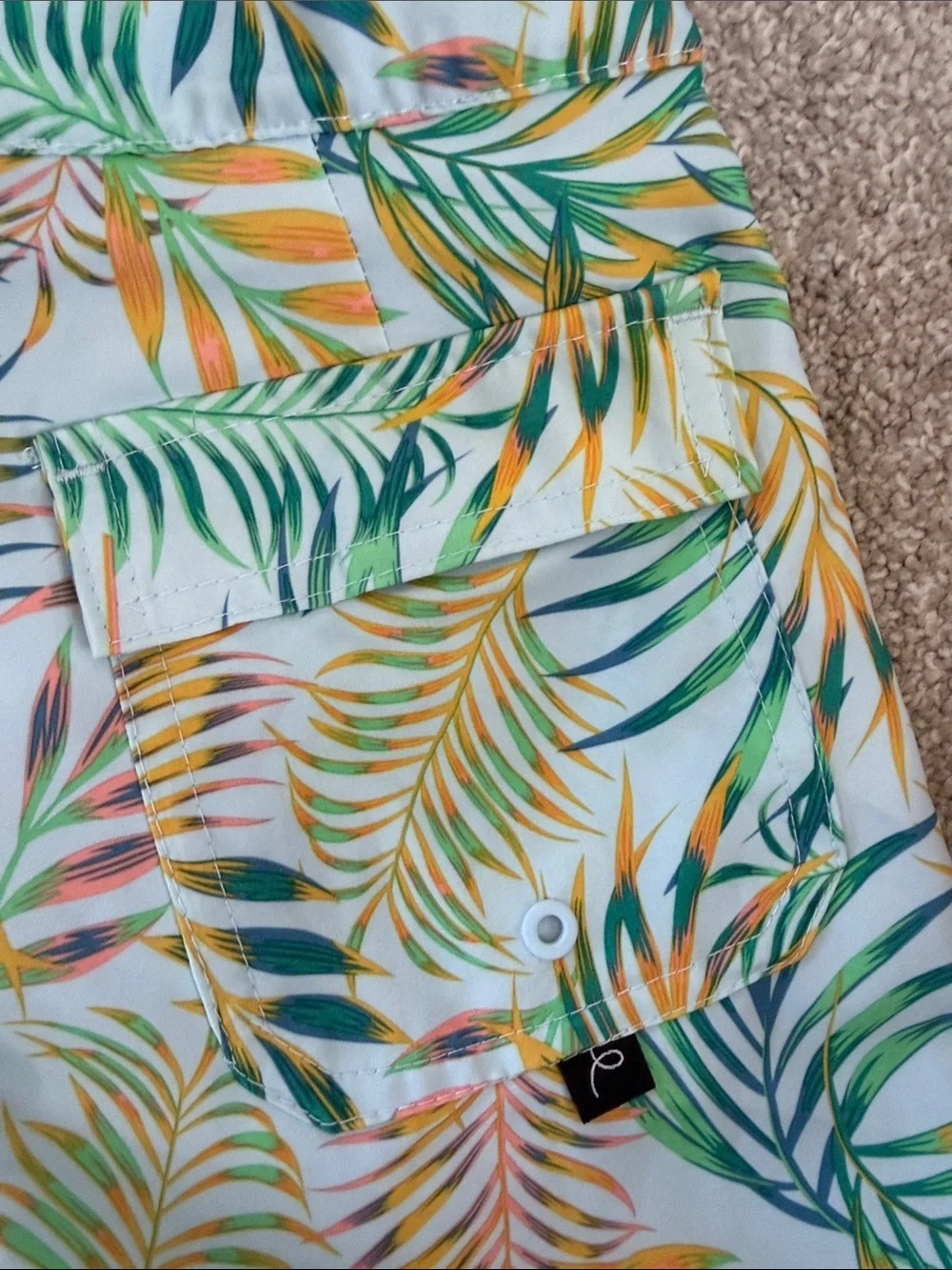 NWT Boys Tropical Palm Print Swim Shorts with pockets and lining size 5